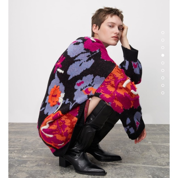 Zara Jacquard knit sweater size M - Picture 2 of 3